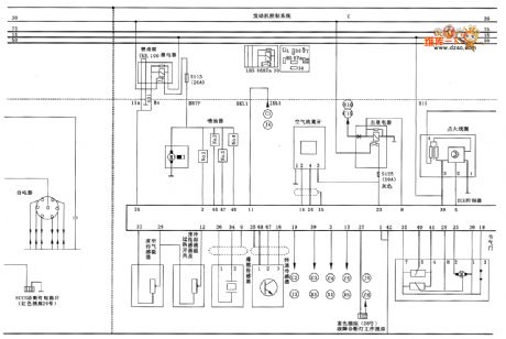 Zastava CA7200E3(L) type saloon car engine fuel injection system(two) circuit diagram