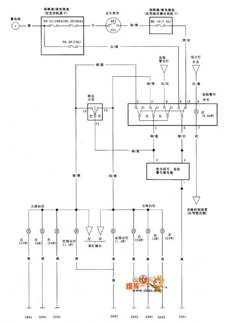 Guangzhou Honda accord steering danger warning circuit diagram