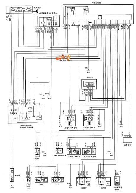 XSARA saloon car interior lighting circuit diagram