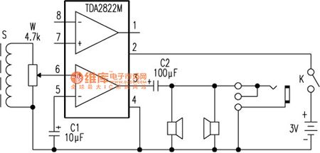 TDA2822 Wireless headset circuit diagram