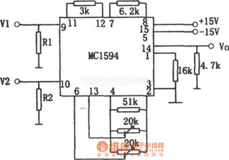 MC1594 AC voltage multiplier circuit