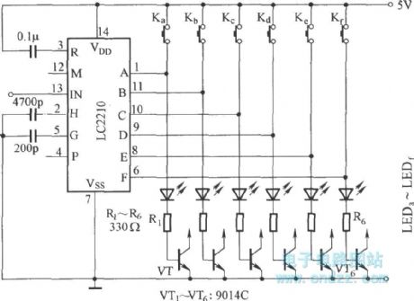 LC2210 output connection mode circuit diagram