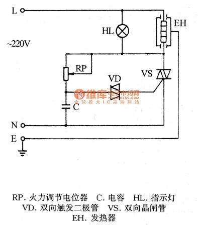 Banqiu CCDT5-4 electronic thermostat electric-fry pan circuit diagram