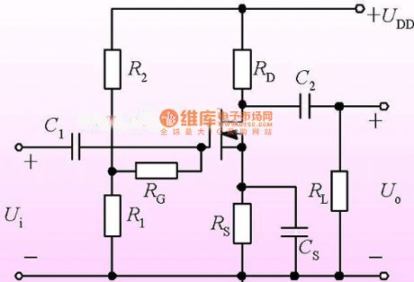 The voltage-dividing bias amplifier circuit diagram of mosfet