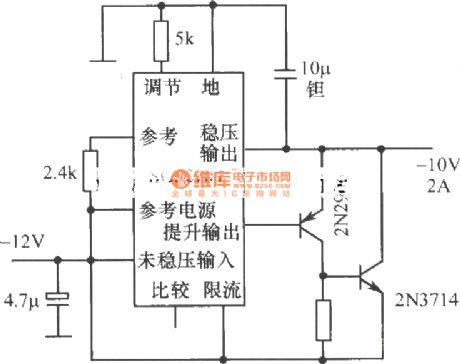 -10V、2A regulated power supply composed of SG52104
