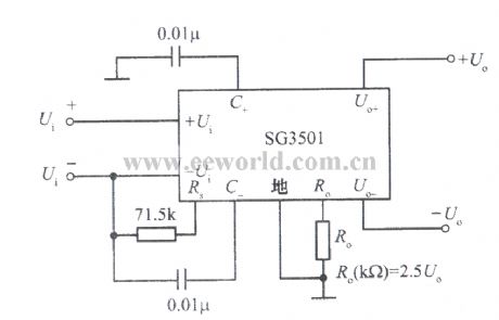 Changeable bipolar regulated power supply composed of SG3501