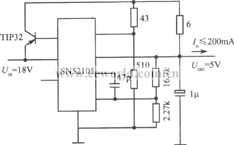 15V、300mA regulated power supply composed of SN52105