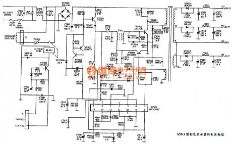 The power supply circuit diagram of AST-3 type color display