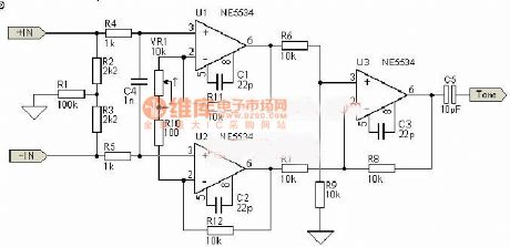 NE5534　hi-fi telephone power amplifier circuit diagram