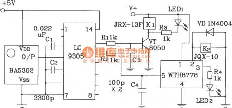 LC9301/9305 infrared remote control emmitting and receiving integrated circuit diagram