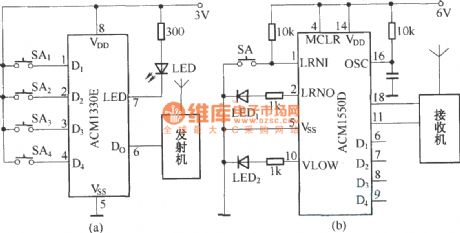 The application of ACMl330E／1550D in radio transmitting and receiving circuit diagram