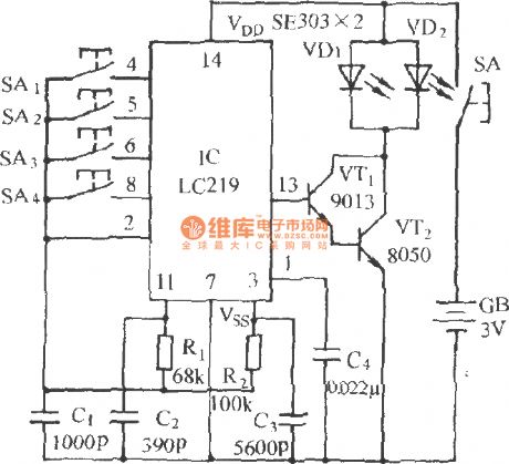 Multifunction infrared remote control fan circuit(LC219/LC220)
