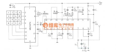 DTMF code 16 channels remote control circuit diagram(BA1404/TDA7021T)