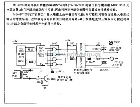 Control AC load interface circuit
