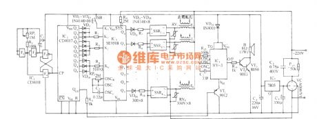 SE9518 multi-pattern program control neon light with musics automatic control circuit