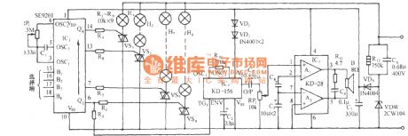 SE9518 multi-function program control flashing color lamp with birdsong control circuit