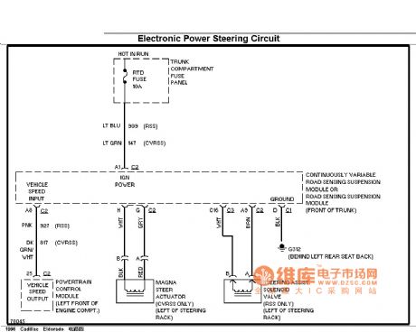 Cadillac electronic power steering circuit