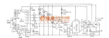 SR63 multi-function festival color lamp with firecrackers sound contorl circuit
