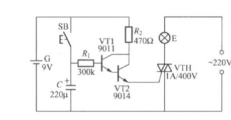 Delay light circuit with battery