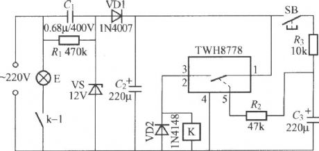 Delay light circuit with power switch integrated circuit
