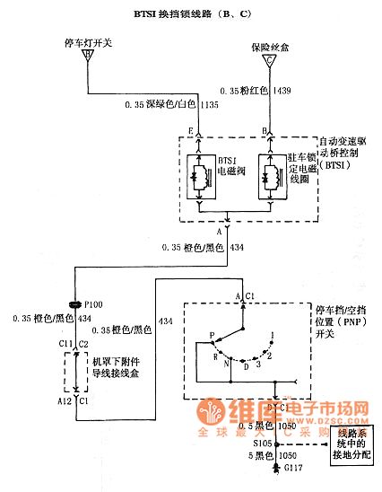 SGM Regal 2.0 L automatic transmission circuit diagram