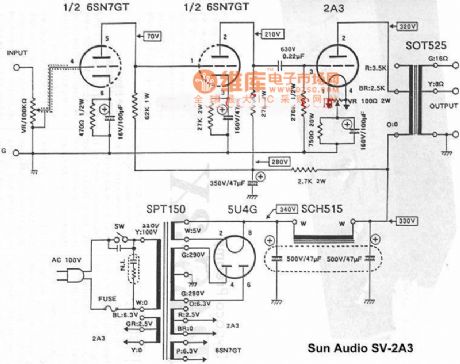 2a3 tube amp circuit diagram
