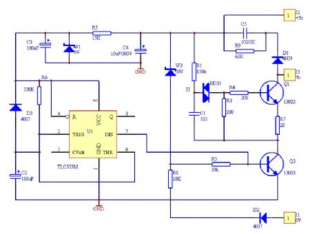 Limiting voltage trigger circuit diagram