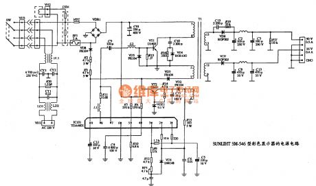 The power supply circuit diagram of SUNLIHT SM-546 type color display