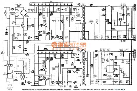 The power supply circuit diagram of six color displays