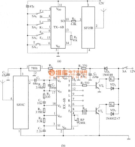 Crane wireless remote control circuit diagram(SF05B/SJ05C)