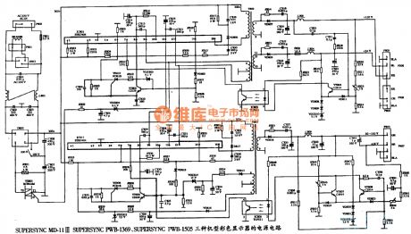 The power supply circuit diagram of three kinds color display
