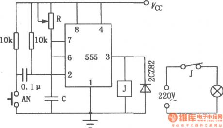 Printing timing circuit composed of 555