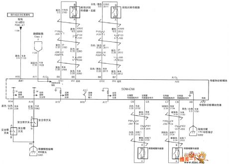SHANGHAI GM BUICK(LaCROSSE) saloon car supplementary restraint system circuit diagram(three)