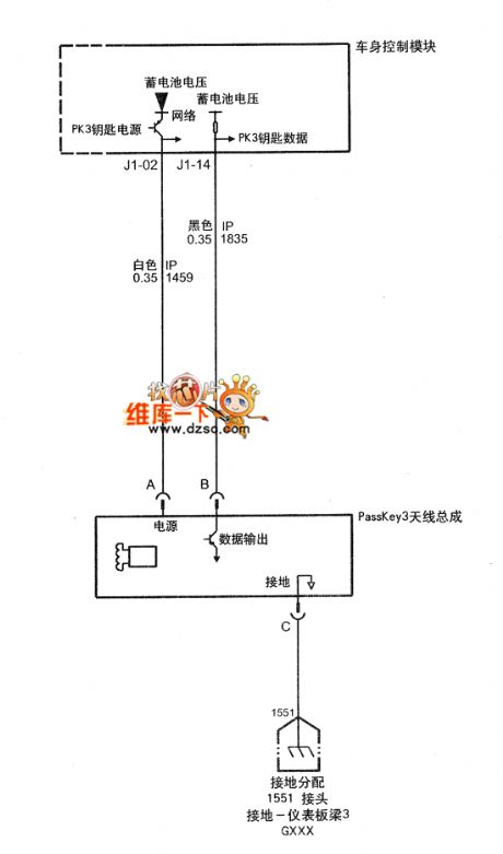 SHANGHAI GM BUICK(LaCROSSE) saloon car anti-theft system circuit diagram(one)