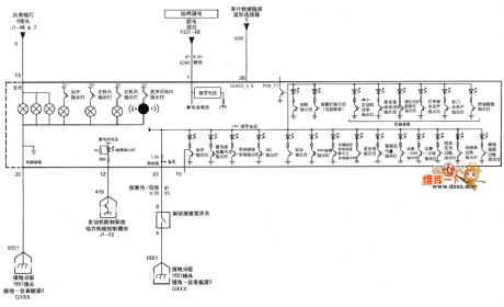 SHANGHAI GM BUICK(LaCROSSE) saloon car instrument board circuit diagram(one)
