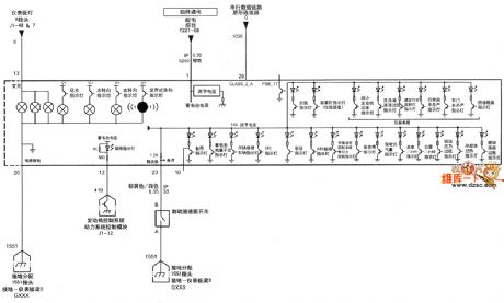 SHANGHAI GM BUICK(LaCROSSE) saloon car instrument board circuit diagram(two)