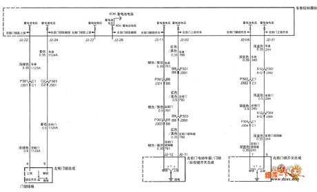 SHANGHAI GM BUICK(LaCROSSE) saloon car motor-driven gate lock circuit diagram(two)