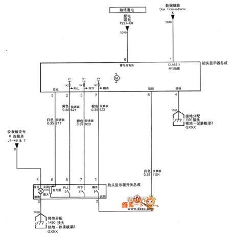 SHANGHAI GM BUICK(LaCROSSE) saloon car head-up display system circuit diagram