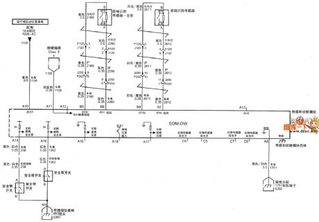SHANGHAI GM BUICK(LaCROSSE) saloon car supplementary restraint system circuit diagram(one)