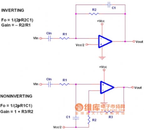 Operation amplifier low-pass filter circuit