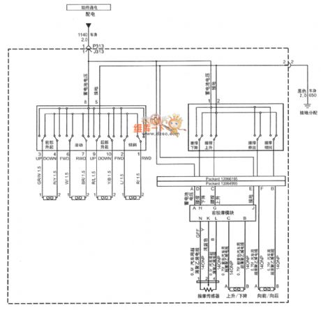 SHANGHAI GM BUICK(LaCROSSE) saloon car motor driven seat circuit diagram(two)