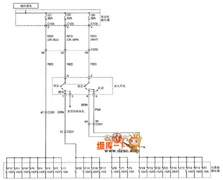 Shanghai GM BUICK（Excelle）saloon car carriage body power distribution system circuit diagram(one)