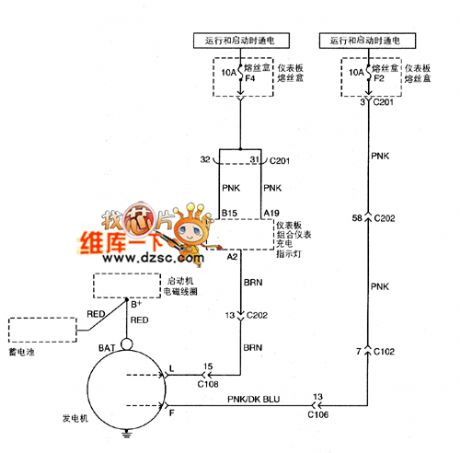 Shanghai GM BUICK（Excelle）saloon car charging system circuit diagram