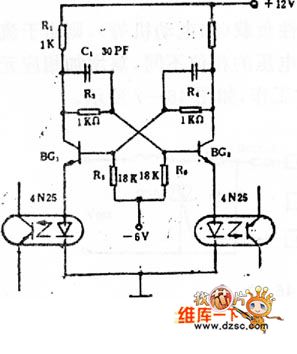 Optical coupling circuit for bistable output