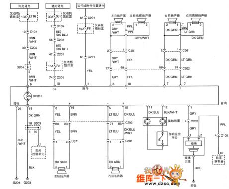 Shanghai GM BUICK（Excelle）saloon car radio/sound system circuit diagram