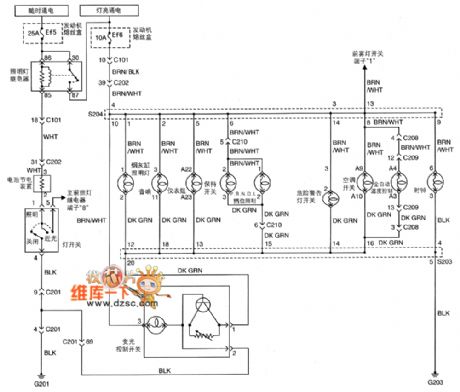 Shanghai GM BUICK（Excelle）saloon car lighting system circuit diagram(two)