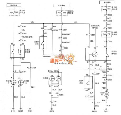 Shanghai GM BUICK（Excelle）saloon car lighting system circuit diagram(three)