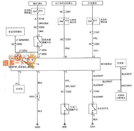 Shanghai GM BUICK（Excelle）saloon car lighting system circuit diagram(four)
