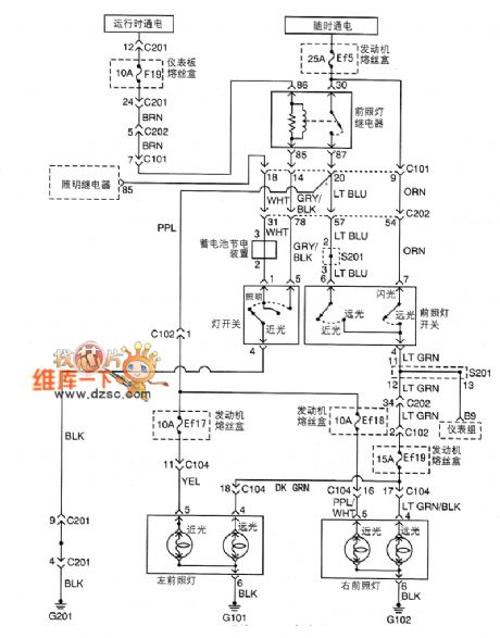 Shanghai GM BUICK（Excelle）saloon car lighting system circuit diagram(five)