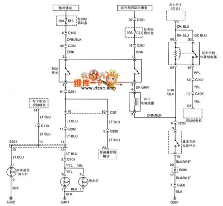 Shanghai GM BUICK(Excelle)saloon car lighting system circuit diagram(seven)